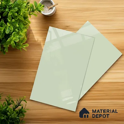 Blue Solid Colors look Ferrero 1E172 HGL Frosted Mint 8 ft x 4 ft High Gloss Finish Decorative Laminate - 1 mm | Suitable for Living Room, Kitchen, Office | Matching E3 Edgeband Code - (1028)