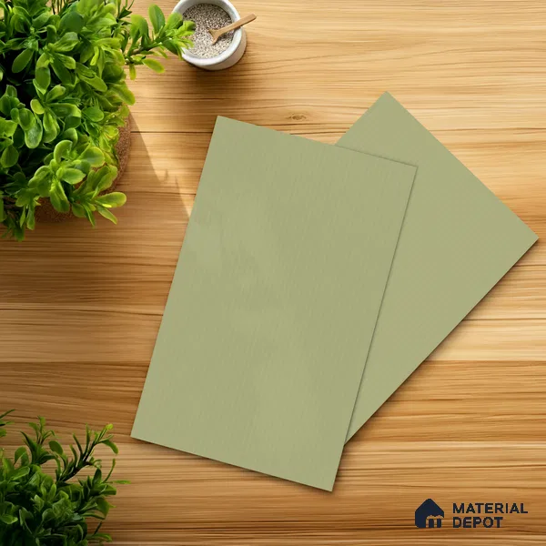 Pistachio Green Fluted Solid Color Look WMF 929 8 ft x 4 ft Texture Finish Decorative Laminate - 1 mm | Suitable for TV Unit, Wardrobe, Kitchen Cabinets