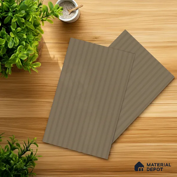 Caramel Brown Fluted Solid Color Look WFT 911 8 ft x 4 ft Texture Finish Decorative Laminate - 1 mm | Suitable for TV Unit, Wardrobe, Kitchen Cabinets
