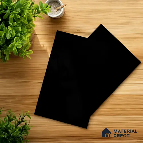 Black Solid Colors Look SMT 953 8 ft x 4 ft Super Matte Finish Decorative Laminate - 1 mm | Suitable for Living Room, Kitchen, Office