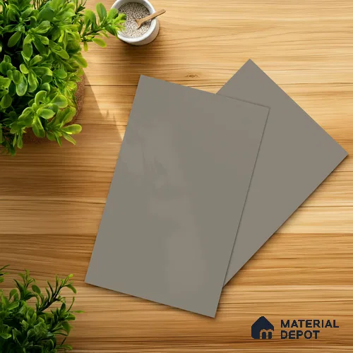 Chrome Grey Solid Colors Look LM 23708 E 8 ft x 4 ft Super Matte Finish Decorative Laminate - 1 mm | Suitable for Living Room, Kitchen, Office