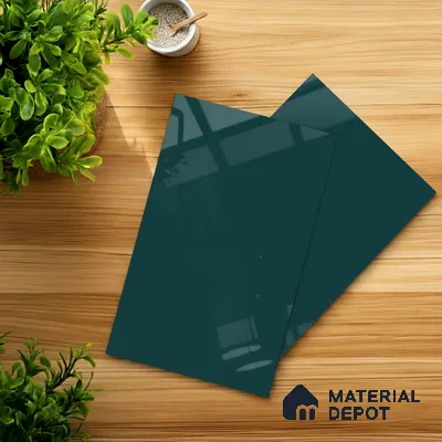Turkish Blue Solid Colors Look HG 910 8 ft x 4 ft High Gloss Finish Decorative Laminate - 1 mm | Suitable for Living Room, Kitchen, Office