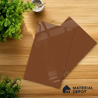 Ochre Brown Solid Colors Look HG 902 8 ft x 4 ft High Gloss Finish Decorative Laminate - 1 mm | Suitable for Living Room, Kitchen, Office