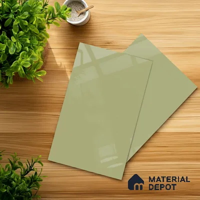 Pistachio Green Solid Colors Look HG 929 8 ft x 4 ft High Gloss Finish Decorative Laminate - 1 mm | Suitable for Living Room, Kitchen, Office