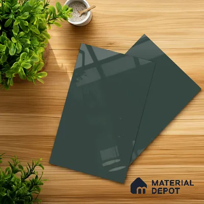Sage Green Solid Colors Look HG 915 8 ft x 4 ft High Gloss Finish Decorative Laminate - 1 mm | Suitable for Living Room, Kitchen, Office