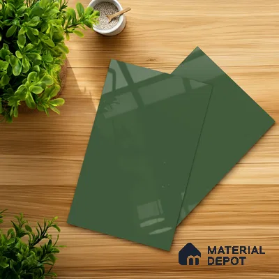 Parrot Green Solid Colors Look HG 949 8 ft x 4 ft High Gloss Finish Decorative Laminate - 1 mm | Suitable for Living Room, Kitchen, Office