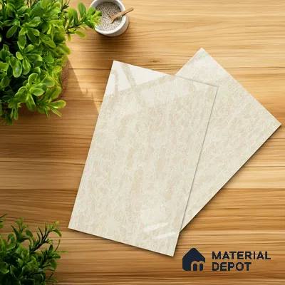 Beige Marble Look LM 10911 8 ft x 4 ft Glossy Finish Decorative Laminate - 1 mm | Suitable for TV Unit, Wardrobe, Kitchen Cabinets
