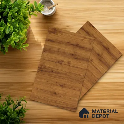 Wooden Look LM 10942 Chamois Tropical 8 ft x 4 ft Texture Finish Decorative Laminate - 1 mm | Suitable for TV Unit, Wardrobe, Kitchen Cabinets