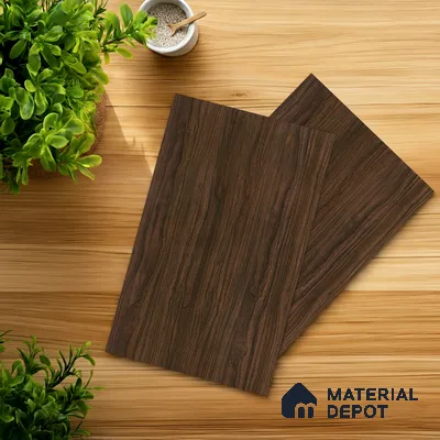 Wooden Look LM 10974 Lyon Walnut 8 ft x 4 ft Suede Finish Decorative Laminate - 1 mm | Suitable for TV Unit, Wardrobe, Kitchen Cabinets