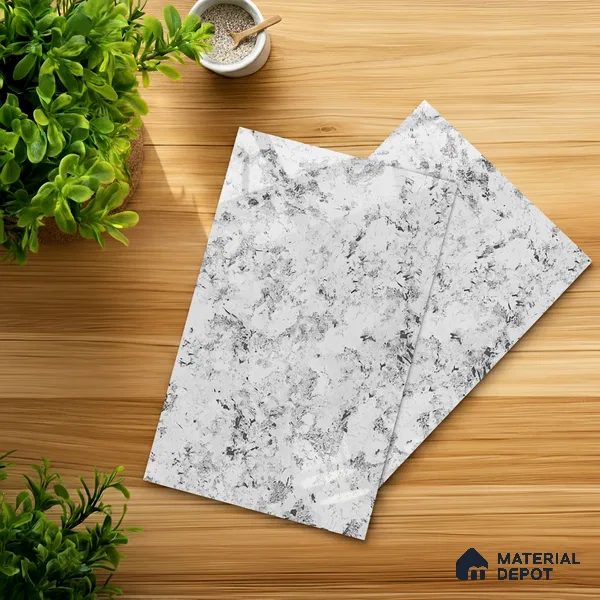 Grey Marble Look LM 20987 8 ft x 4 ft High Gloss Finish Decorative Laminate - 1 mm | Suitable for TV Unit, Wardrobe, Kitchen Cabinets