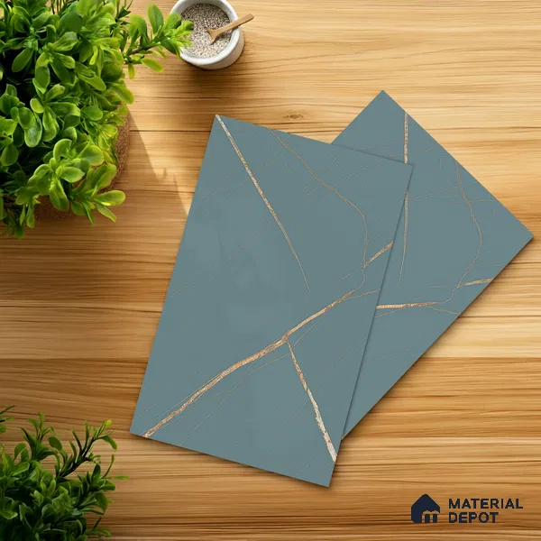 Blue Marble Look LM 20989 8 ft x 4 ft Matte Finish Decorative Laminate - 1 mm | Suitable for TV Unit, Wardrobe, Kitchen Cabinets