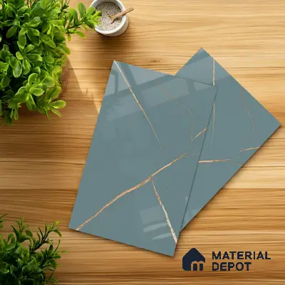 Blue Marble Look LM 20999 8 ft x 4 ft High Gloss Finish Decorative Laminate - 1 mm | Suitable for TV Unit, Wardrobe, Kitchen Cabinets
