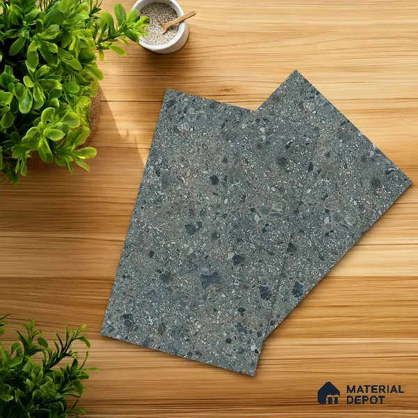 Grey Terrazzo Look LM 21015 8 ft x 4 ft Texture Finish Decorative Laminate - 1 mm | Suitable for TV Unit, Wardrobe, Kitchen Cabinets