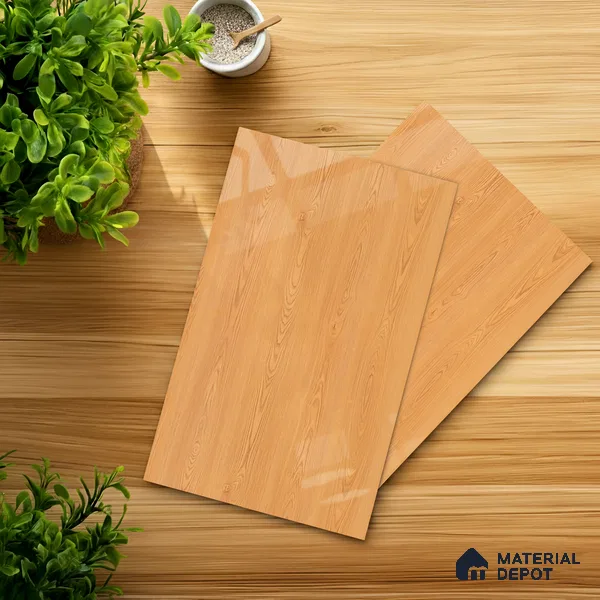 Wooden Look LM 21019 8 ft x 4 ft High Gloss Finish Decorative Laminate - 1 mm | Suitable for TV Unit, Wardrobe, Kitchen Cabinets