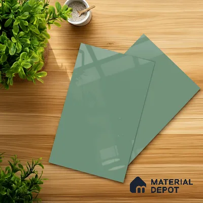 LM 21048 Cyan High Gloss Finish 8 ft x 4 ft Decorative Laminate - 1 mm | Suitable for Living Room, Kitchen, Office