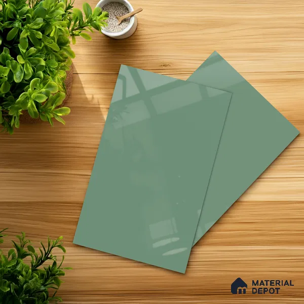LM 21048 Cyan High Gloss Finish 8 ft x 4 ft Decorative Laminate - 1 mm | Suitable for Living Room, Kitchen, Office