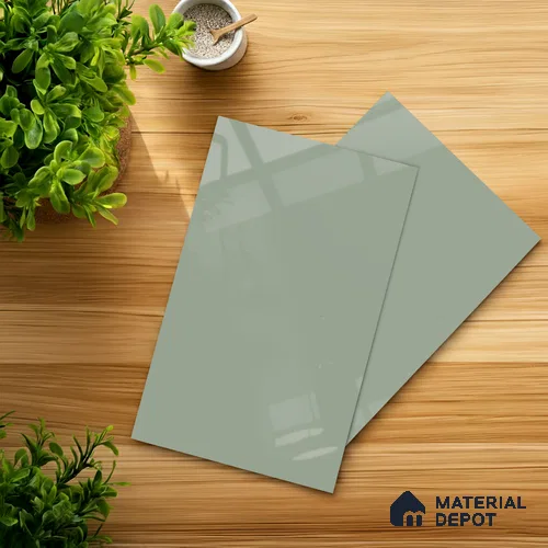 LM 21056 Turquoise High Gloss Finish 8 ft x 4 ft Decorative Laminate - 1 mm | Suitable for Living Room, Kitchen, Office