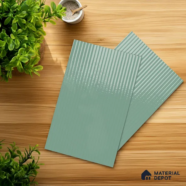 Fluted Solid Color Look LM 21062 B Aqua Flute High Gloss Finish 8 ft x 4 ft Decorative Laminate - 1 mm | Suitable for TV Unit, Wardrobe, Kitchen Cabinets