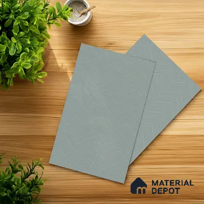 Patterned Look LM 21068 D Airy Blue Acute Texture Finish 8 ft x 4 ft Decorative Laminate - 1 mm | Suitable for Bedroom, TV Unit, Wardrobe
