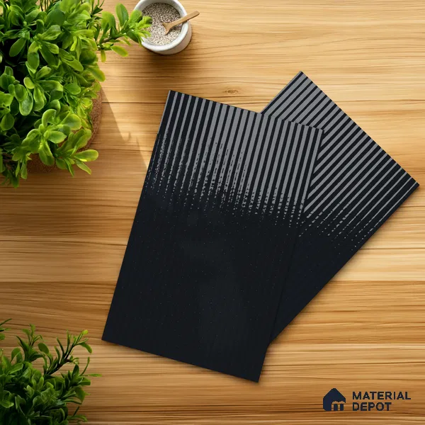 Fluted Solid Color Look LM 21070 C Midnight Navy High Gloss Finish 8 ft x 4 ft Decorative Laminate - 1 mm | Suitable for TV Unit, Wardrobe, Kitchen Cabinets