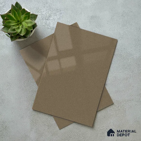 Taupe Brown Solid Color Acrylic Laminate LM 24327 8 ft x 4 ft High Gloss Finish - 1.5 mm | Matching Edgeband code - EB 02117 | Suitable for Living Room, Kitchen, Office