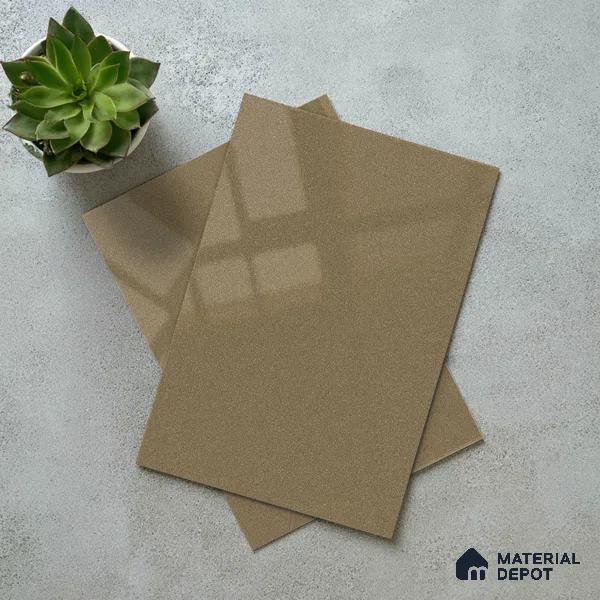 Taupe Brown Solid Color Acrylic Laminate LM 24329 8 ft x 4 ft High Gloss Finish - 1.5 mm | Matching Edgeband code - EB 02119 | Suitable for Living Room, Kitchen, Office