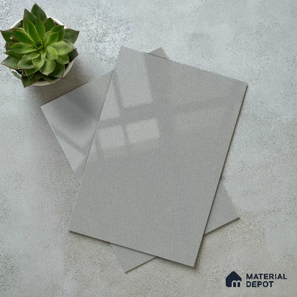 Light Grey Solid Color Acrylic Laminate LM 24334 8 ft x 4 ft High Gloss Finish - 1.5 mm | Matching Edgeband code - EB 02124 | Suitable for Living Room, Kitchen, Office