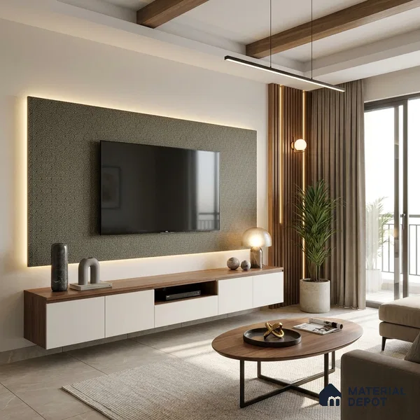 Cream Fabric Look LM 03742 8 ft x 4 ft Texture Finish Decorative Laminate - 1 mm | Suitable for TV Unit, Wardrobe, Kitchen Cabinets
