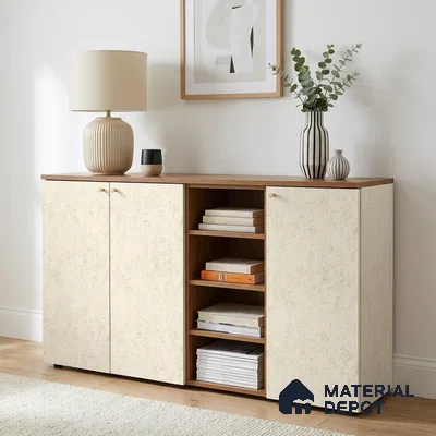 Beige Rustic Look LM 05347 8 ft x 4 ft Texture Finish Decorative Laminate - 1 mm | Suitable for TV Unit, Wardrobe, Kitchen Cabinets