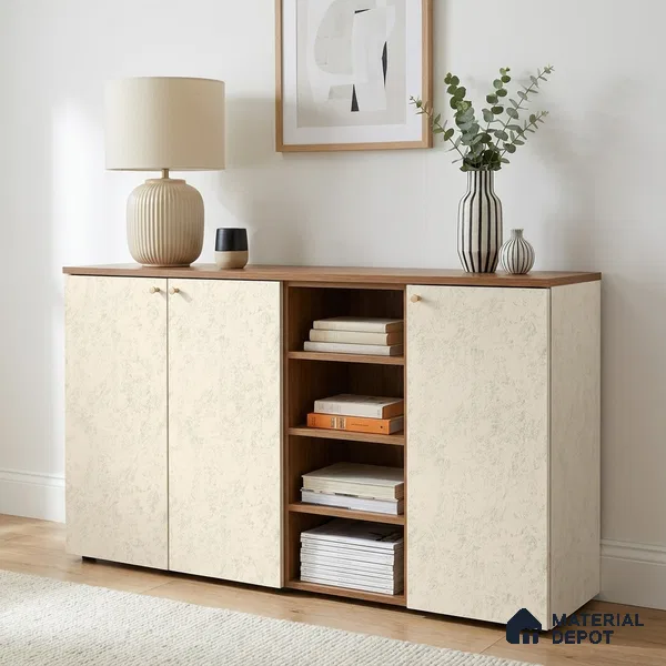 Beige Rustic Look LM 05347 8 ft x 4 ft Texture Finish Decorative Laminate - 1 mm | Suitable for TV Unit, Wardrobe, Kitchen Cabinets