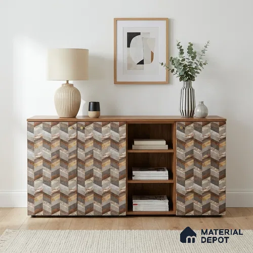 Patterned Look LM 06171 8 ft x 4 ft Texture Finish Decorative Laminate - 1 mm | Suitable for Bedroom, TV Unit, Wardrobe
