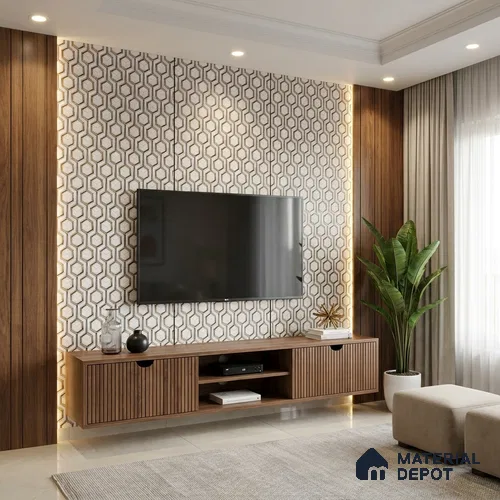 Patterned Look LM 06174 8 ft x 4 ft Matte Finish Decorative Laminate - 1 mm | Suitable for Bedroom, TV Unit, Wardrobe