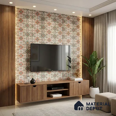 Patterned Look LM 06177 8 ft x 4 ft Matte Finish Decorative Laminate - 1 mm | Suitable for Bedroom, TV Unit, Wardrobe