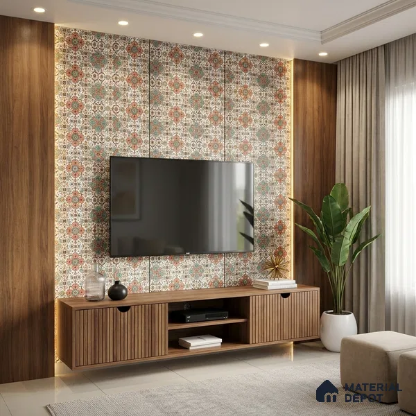 Patterned Look LM 06177 8 ft x 4 ft Matte Finish Decorative Laminate - 1 mm | Suitable for Bedroom, TV Unit, Wardrobe