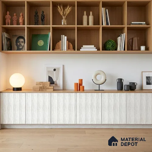 Beige Marble Look LM 18818 8 ft x 4 ft Texture Finish Decorative Laminate - 1 mm | Suitable for TV Unit, Wardrobe, Kitchen Cabinets