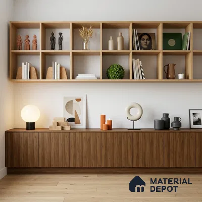 Wooden Look LM 19177 Juglans Polished 8 ft x 4 ft Texture Finish Decorative Laminate - 1 mm | Suitable for TV Unit, Wardrobe, Kitchen Cabinets