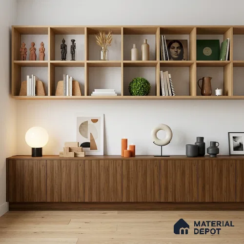 Wooden Look LM 19177 Juglans Polished 8 ft x 4 ft Texture Finish Decorative Laminate - 1 mm | Suitable for TV Unit, Wardrobe, Kitchen Cabinets
