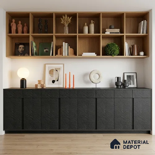 Marble Look LM 19183 Haemus Marble 8 ft x 4 ft Texture Finish Decorative Laminate - 1 mm | Suitable for TV Unit, Wardrobe, Kitchen Cabinets