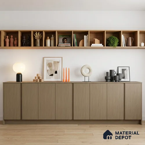 Wooden Look LM 19184 Kiri Pinus 8 ft x 4 ft Texture Finish Decorative Laminate - 1 mm | Suitable for TV Unit, Wardrobe, Kitchen Cabinets