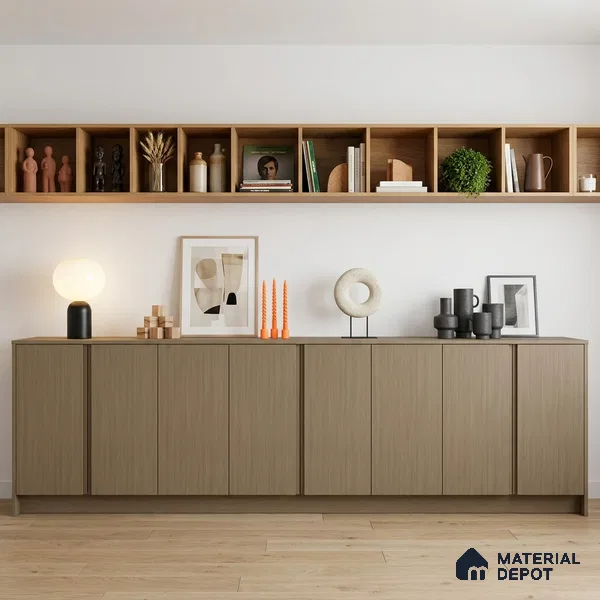 Wooden Look LM 19184 Kiri Pinus 8 ft x 4 ft Texture Finish Decorative Laminate - 1 mm | Suitable for TV Unit, Wardrobe, Kitchen Cabinets