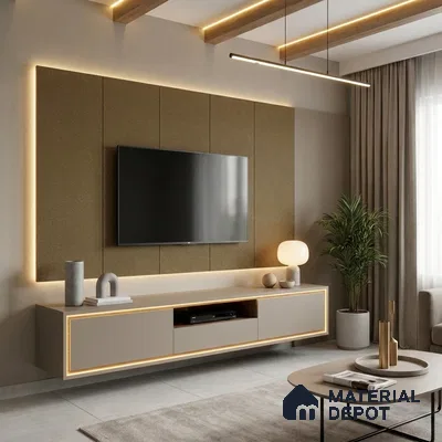 Metallic Look LM 19189 Hazelnut Brown 8 ft x 4 ft Glossy Finish Decorative Laminate - 1 mm | Suitable for TV Unit, Wardrobe, Kitchen Cabinets