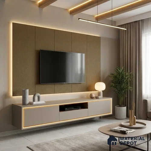 Metallic Look LM 19189 Hazelnut Brown 8 ft x 4 ft Glossy Finish Decorative Laminate - 1 mm | Suitable for TV Unit, Wardrobe, Kitchen Cabinets