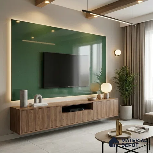 Metallic Look LM 19191 Minty Green 8 ft x 4 ft Glossy Finish Decorative Laminate - 1 mm | Suitable for TV Unit, Wardrobe, Kitchen Cabinets