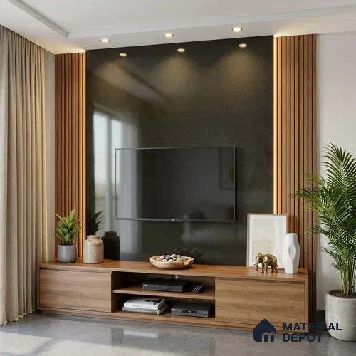 Metallic Look LM 19196 Metallic Rust 8 ft x 4 ft Glossy Finish Decorative Laminate - 1 mm | Suitable for TV Unit, Wardrobe, Kitchen Cabinets