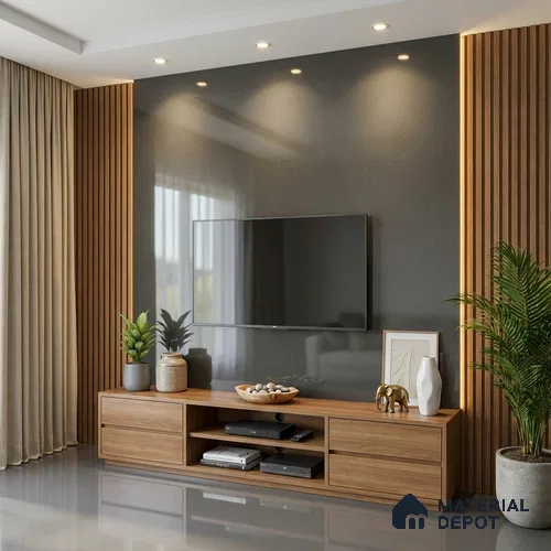 Metallic Look LM 19198 Metallic Seal 8 ft x 4 ft Glossy Finish Decorative Laminate - 1 mm | Suitable for TV Unit, Wardrobe, Kitchen Cabinets