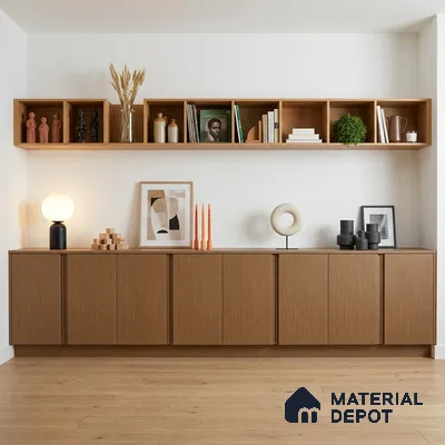 Wooden Look LM 19287 Brazilian Oak 8 ft x 4 ft Texture Finish Decorative Laminate - 1 mm | Suitable for TV Unit, Wardrobe, Kitchen Cabinets