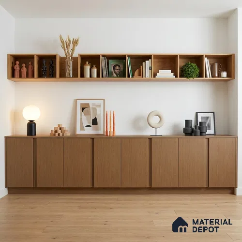 Wooden Look LM 19287 Brazilian Oak 8 ft x 4 ft Texture Finish Decorative Laminate - 1 mm | Suitable for TV Unit, Wardrobe, Kitchen Cabinets