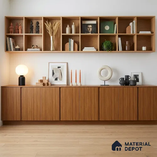 Wooden Look LM 19289 English Juglans 8 ft x 4 ft Texture Finish Decorative Laminate - 1 mm | Suitable for TV Unit, Wardrobe, Kitchen Cabinets