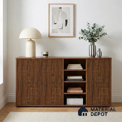 Wooden Look LM 19316 Tropical Wood 8 ft x 4 ft Texture Finish Decorative Laminate - 1 mm | Suitable for TV Unit, Wardrobe, Kitchen Cabinets