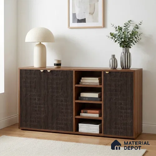 Wooden Look LM 19317 Amazon Wood 8 ft x 4 ft Texture Finish Decorative Laminate - 1 mm | Suitable for TV Unit, Wardrobe, Kitchen Cabinets